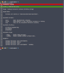 Screenshot 1 showing the command-line output of lycheejs-harvester help and displaying a list of commands and flags